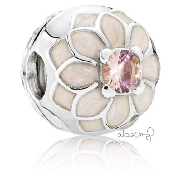 EUC Pandora 791828NBP Sterling Silver Blooming Dahlia Flower Clip Charm - Picture 1 of 13